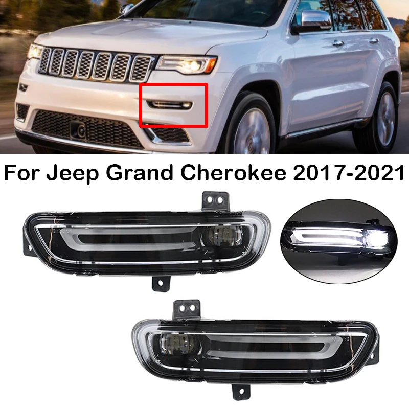 

Для Jeep Grand Cherokee 2017 2018 2019-2021 автомобильные светодиодные дневные ходовые огни противотуманные фары DRL фары 68273052 АК 68273053 АК