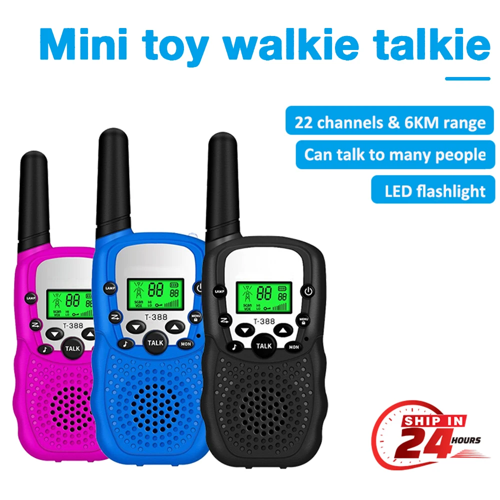 2 adet çocuklar Walkie Talkie el telsizi 6KM alıcı iki yönlü telsiz Walkie-Talkie radyo Comunicador Mini oyuncaklar erkek kızlar için