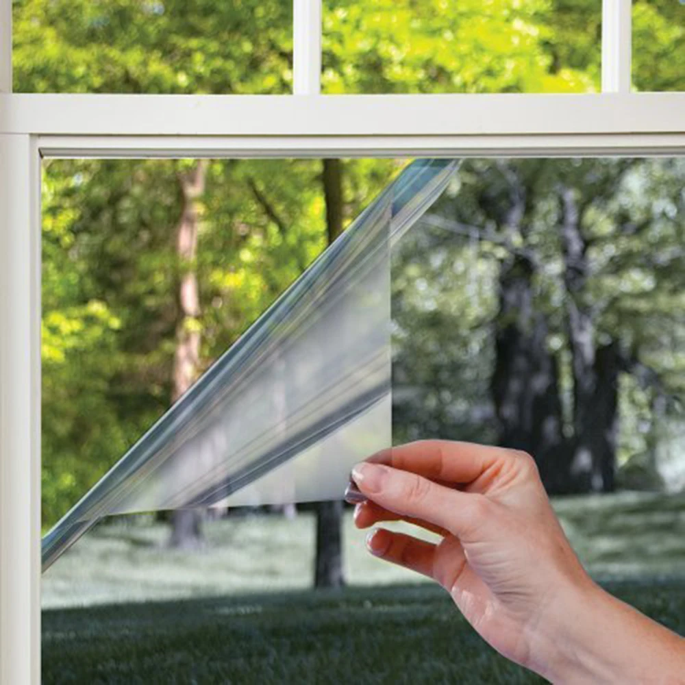 One Way Mirror Window Film Privacy Self-adhesive Reflective Solar Thermal Vinyl Film Window Tint for Home Stained Glass Stickers