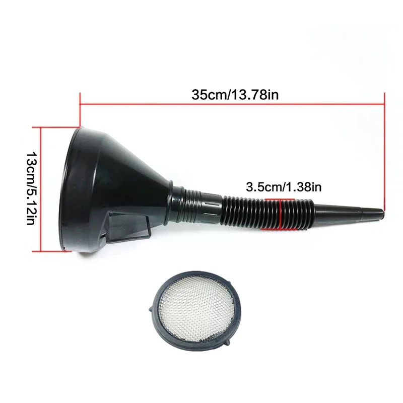 5Pcs Automotive Plastic Funnel Set Wide Mouth Fuel And Oil Multi-use Flexible Right Angle Funnels For Water Coolant And Engine