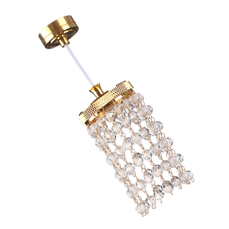 Lampadario a LED in miniatura per 1/12 bambola da soggio