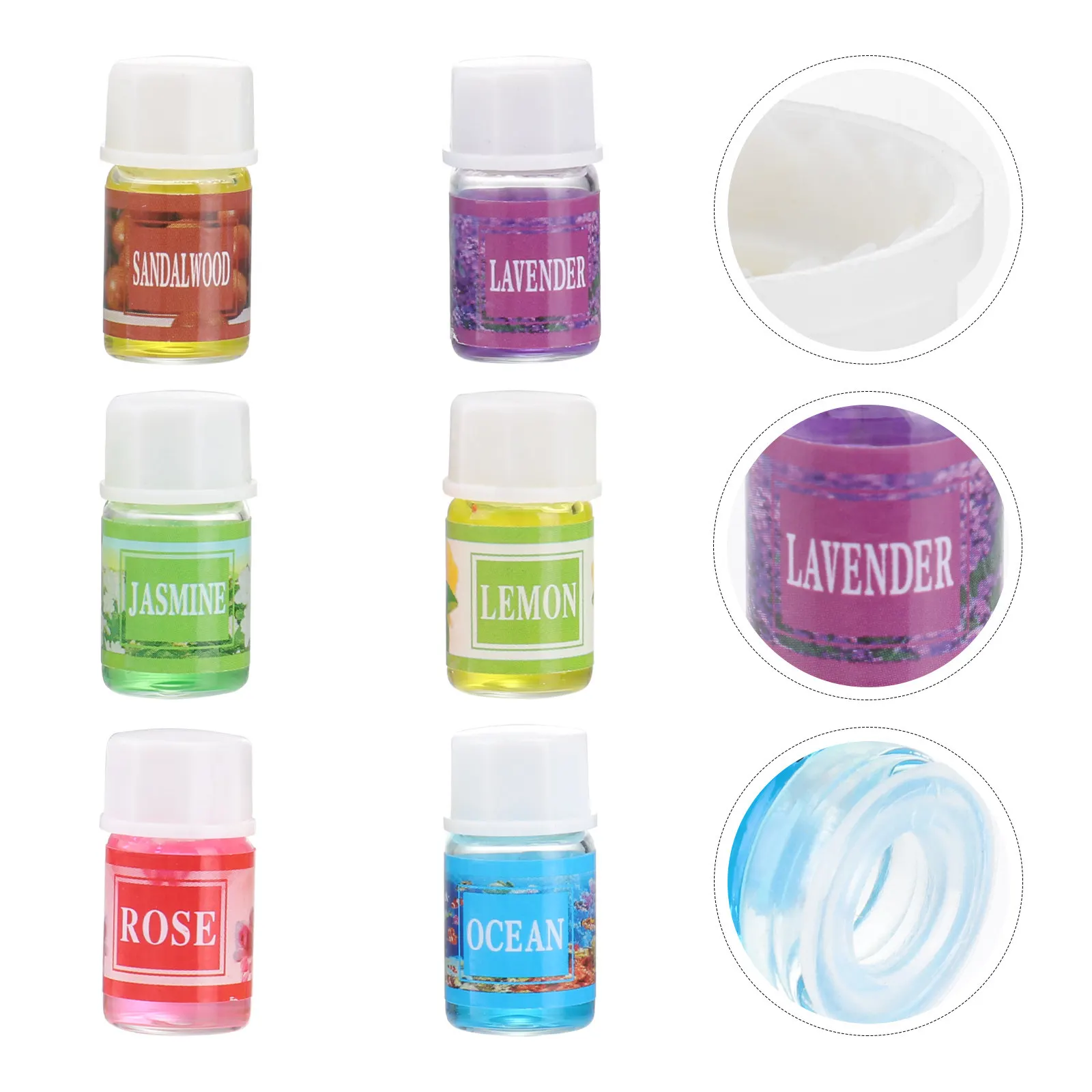

6Pcs 3Ml Relaxing Essential Oil Set Aromatherapy Oils for Spa Diffusion Oil Burner Home Care Cleaning Products Lavender Rose