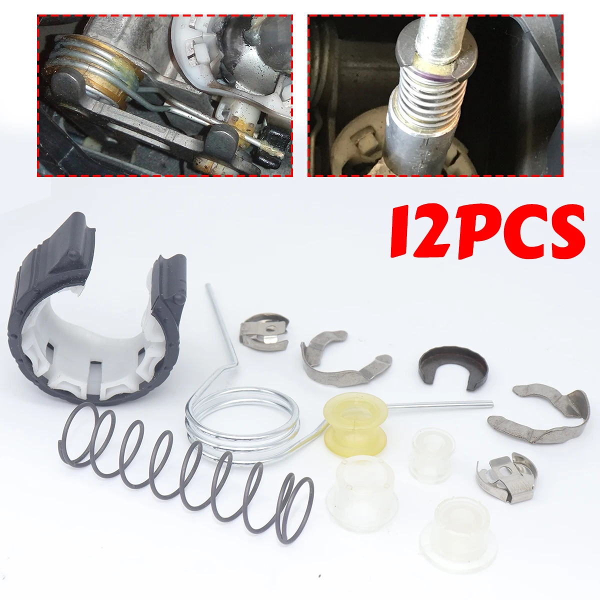 12Pcs Manual Car Shift Lever Bearing Shell Gearstick Rod Pivot Bushing Spring For SEAT Altea Arosa Skoda Octavia Replacement Kit