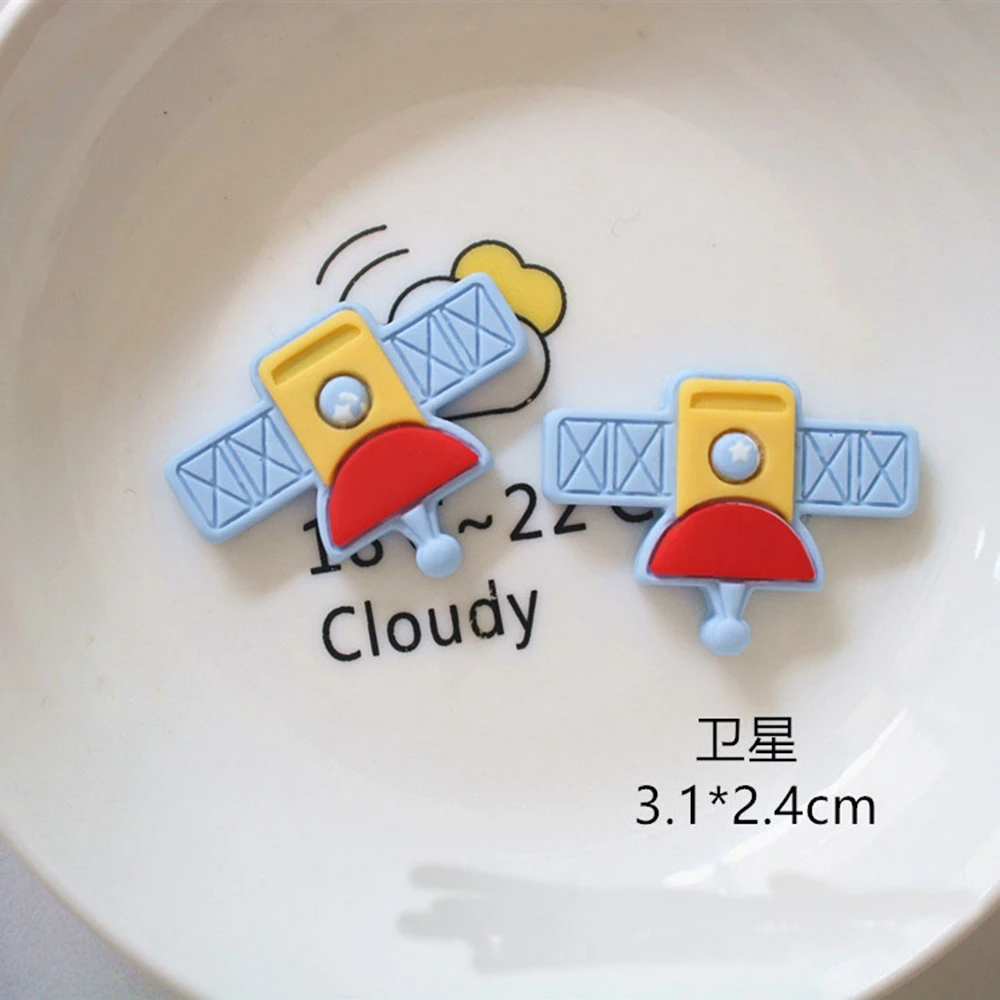 10Pcs Cute Resin Mini Cartoon Rocket Hair Accessories
