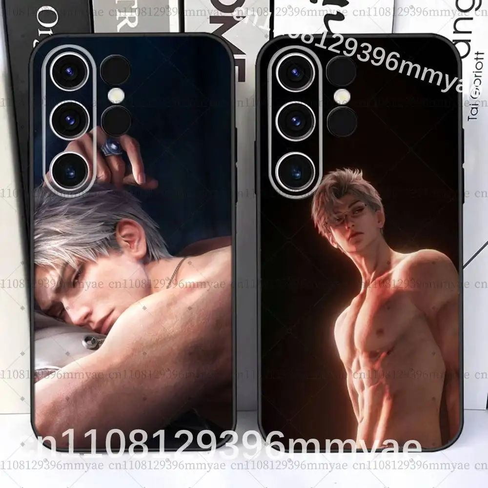 L-Love And Deepspace Sylu For Samsung S26,S25,S24,Ultra,S20,S30,Plus,S22,S23,Ultra,Plus,5G Black Silicone Soft Case