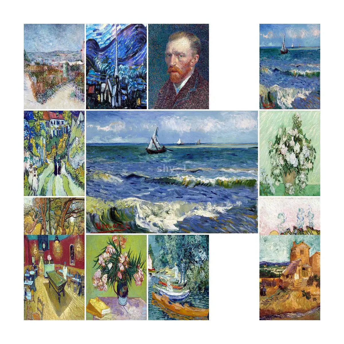 Vincent van Gogh Seascape Poster Print Classic Painting Wall Art Decor for Interior Design Collection