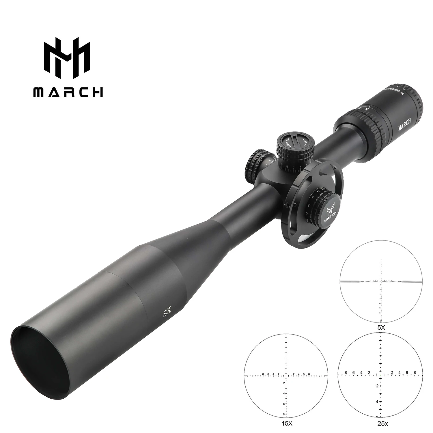 MARCH SK5-25X50 FFP IR Tactical Riflescope for Rifle Hunting Optical Collimator Airsoft Airgun Sight with Etched Glass view 2