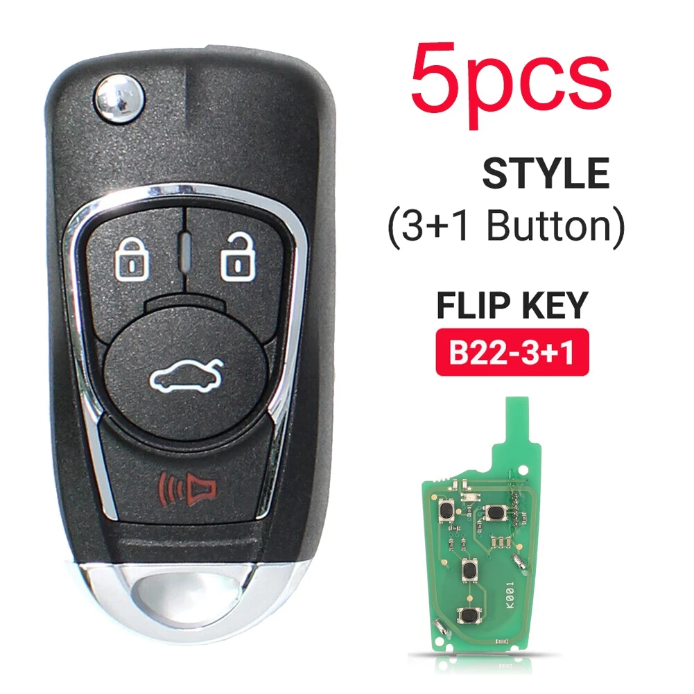 5Pcs/Lot KEYDIY B22-4 Universal 4 Button B-Series KD Remote Control Car Key for KD900 KD900+ URG200 KD-X2 Mini GM