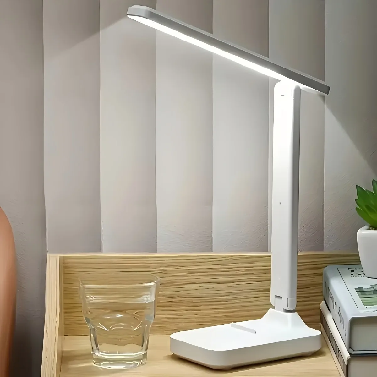 1PC high-brightness LED foldable desk lamp, three-color temperature, suitable for reading, office and bedroom lighting