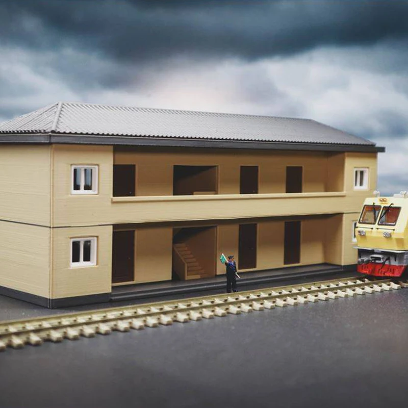 Miniatur N Maßstab Zug Plattform Gebäude Haus Modell DIY Zusammengebaute Spielzeug Architektur Gebäude Dekoration Kind Geschenk 1PCS