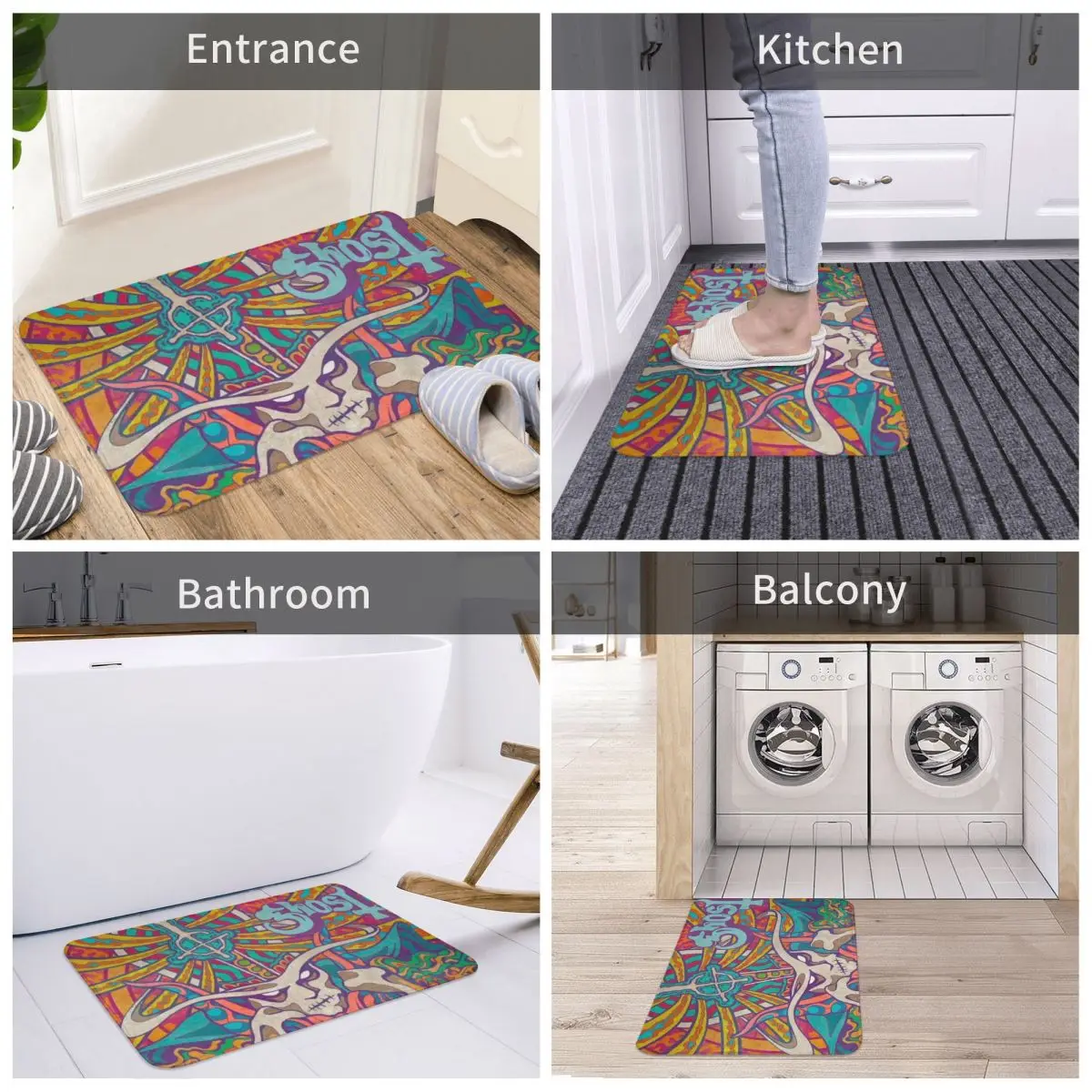 Ghost Band Bathroom Mat Ghost BC Doormat Living Room Carpet Outdoor Rug Home Decoration