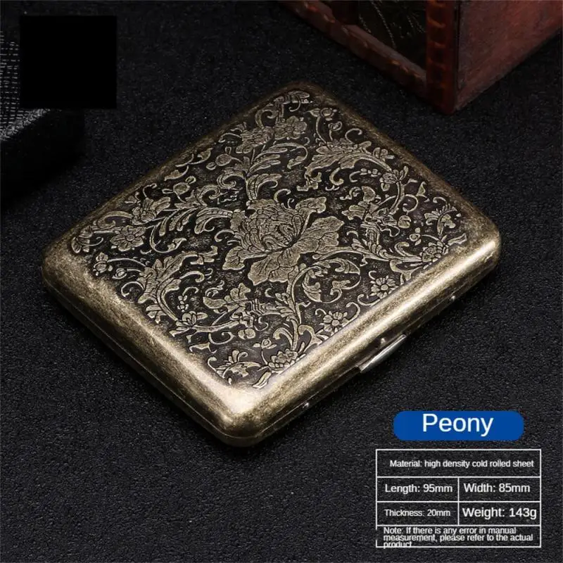 Double-sided Flip Smoke Storage Box Stainless Steel For 20 Cigarette Case Bronze Automatic Portable Smoke Case