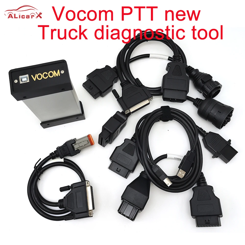 Truck diagnostic Tool VOCOM 88890300 PTT2.8.13 /1.12 Tech for Volvo trucks Excavator scanner installed well vocom tech ptt2.8.13