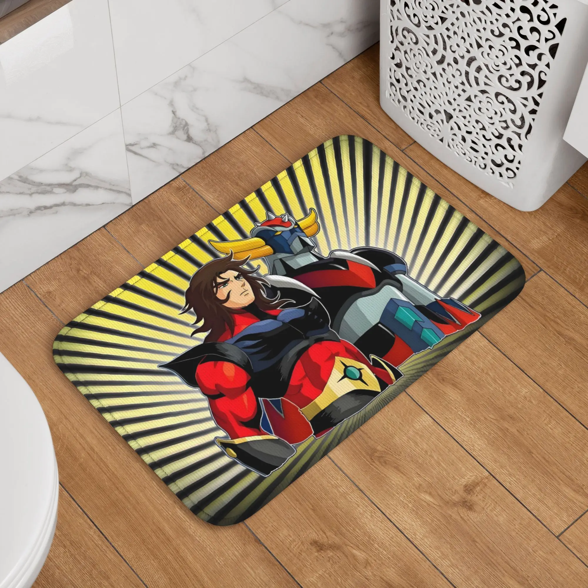 Custom Goldorak Grendizer Goldrake UFO Robot  Doormat Anti-Slip Bath Kitchen Mat Bedroom Balcony Door Floor Entrance Carpet Rug
