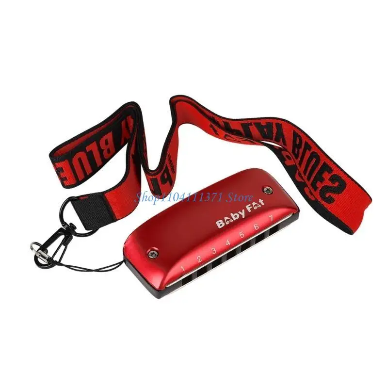 

P9FC 7 Holes Harmonica Harps Mouth Organ Smple Diatonic Harmonica Easy-playing
