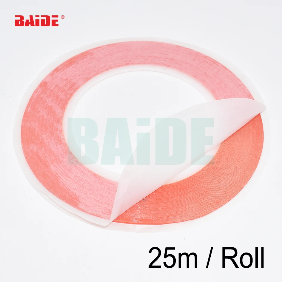 6mm-12mm * 25m Red High Strength Acrylic Gel Adhesive Double Sided Tape/ Adhesive Tape Sticker For Phone LCD Screen 100pcs/lot