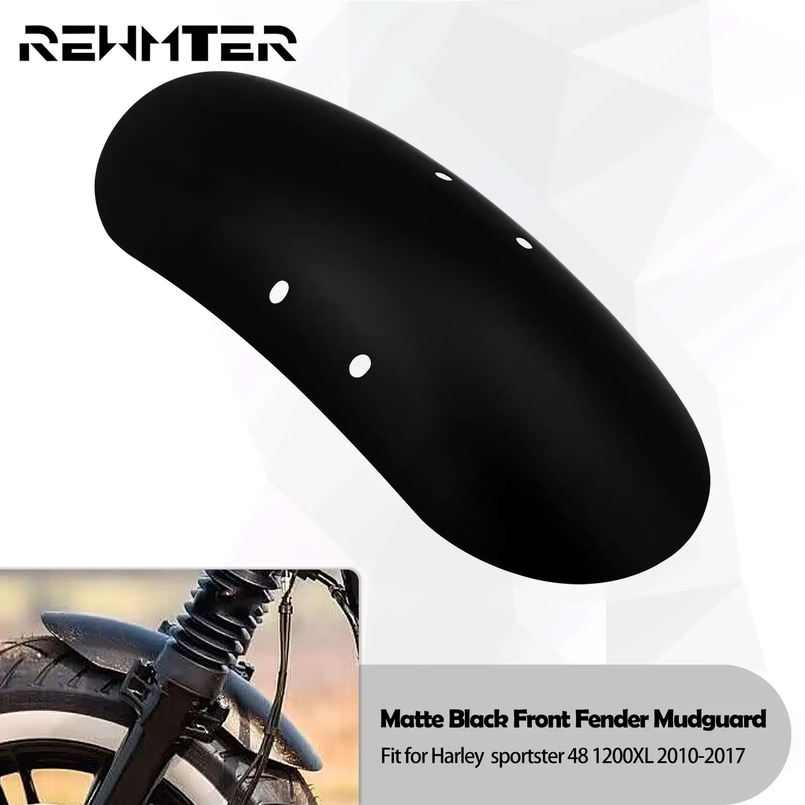 Motorcycle Custom Short Front Fender Cover Matte Black Steel Iron Mudguards Cover For Harley Sportster Forty Eight XL1200X 10-20