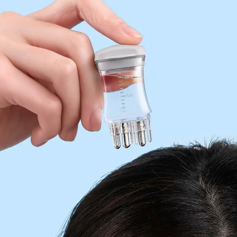 Portable Mini Scalp Applicator Plastic 10ML Liquid Guiding Comb with Scale Hair Roots Massager Essential Oil Liquid Guiding