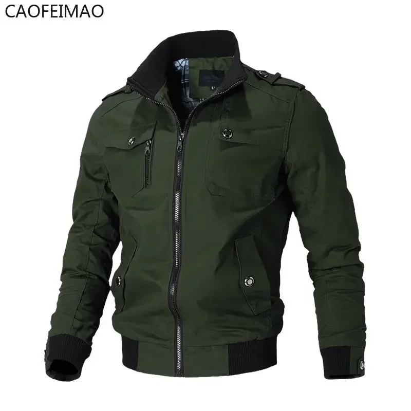 Bomber Jacket Men Fashion Casual Windbreaker Jacket Coat Men 2023 Spring Autumn New Hot Outwear Stand Slim Military Jacket Mens
