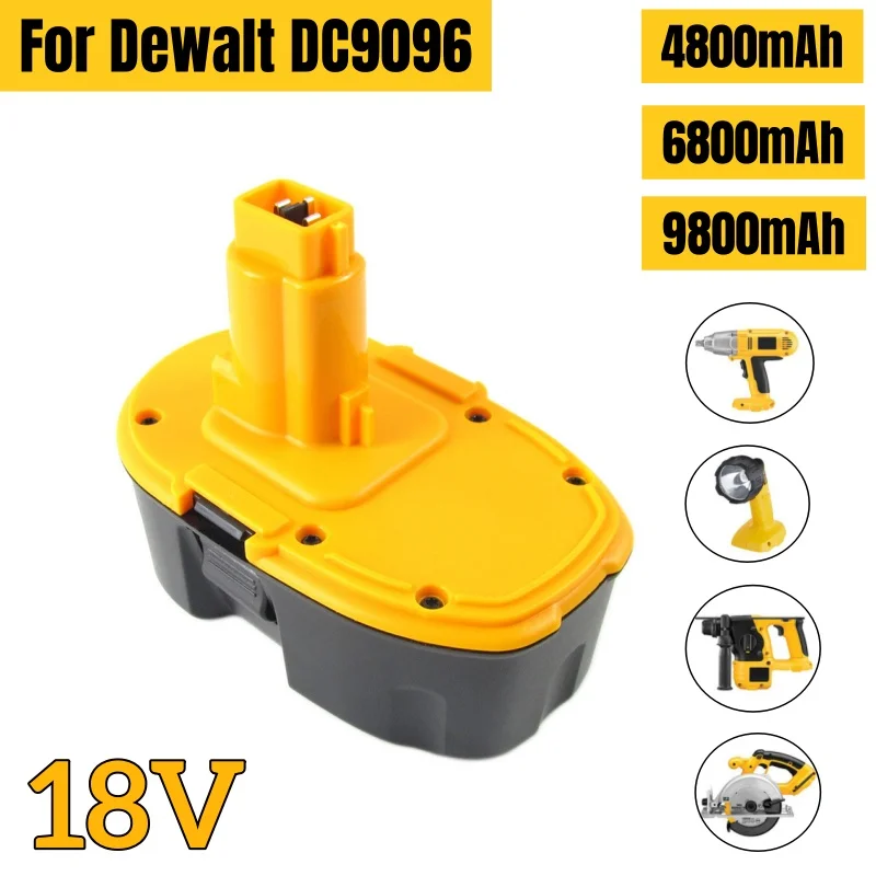 New 18V 9800mAh Ni-Mh DC9096 Replacement Battery for Dewalt 18V Battery DC9096 DE9098 DE9095 DE9096 DW9096 for Dewalt Battery