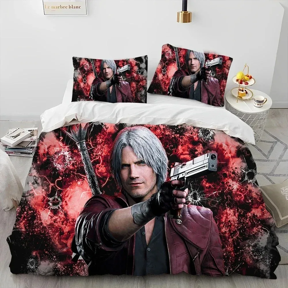 Game D-Devil May Cry DMC Gamer Bedding Set Duvet Cover Bed Set Quilt Cover Pillowcase Comforter king Queen Size Boys Adult