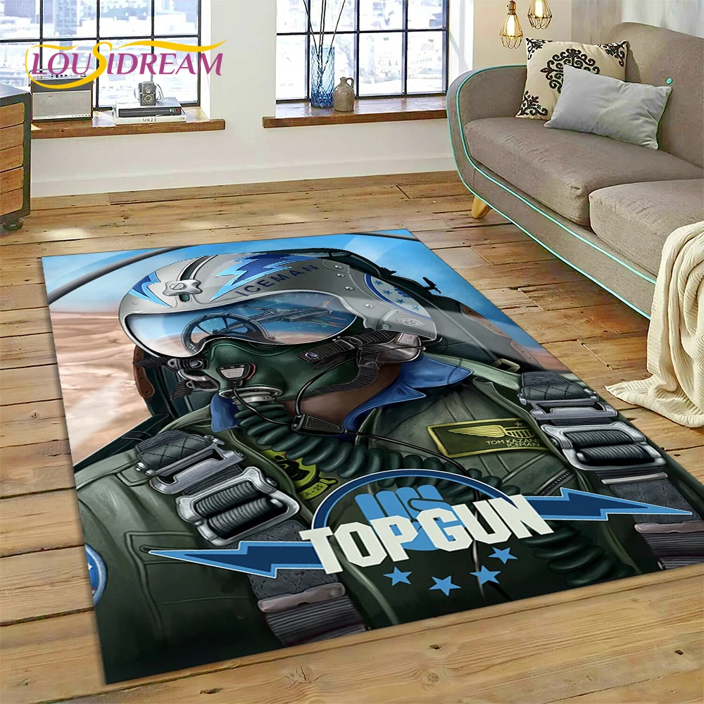 

Top Gun Sign Tom Cruise Fighter HD Rug Carpet for Living Room Bedroom Home Decor,Floor Mat Non-slip Decoration for Sofa Doormat