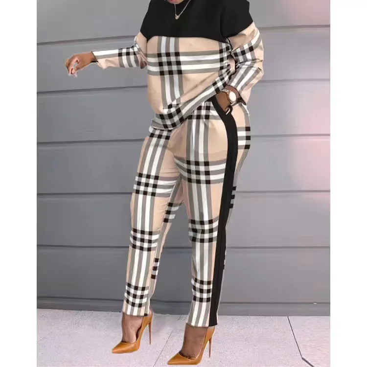 Pullover Women's Casual Suit Comfortable Printed Long-sleeved Pants 2-piece Set Autumn And Winter New Loose Women's Clothing