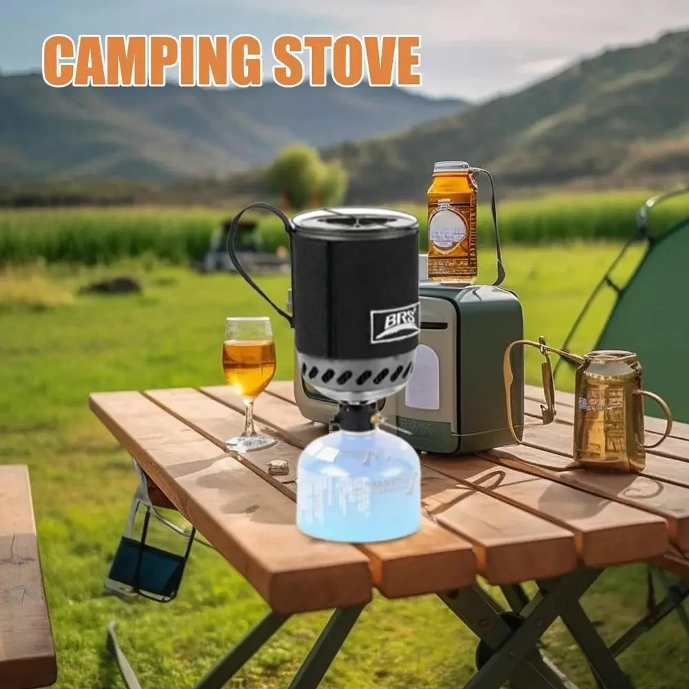 1500W BRS 61 Outdoor Integrierter Wärmesammeltopf-Brenner Ultraleichter Tragbarer Wanderkocher Rucksack-Kochsystem – Detail 3