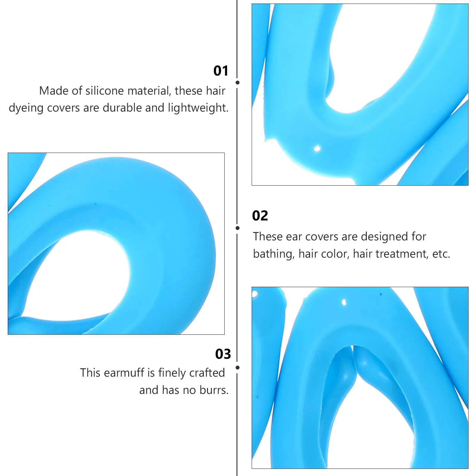 

Dyeing Caps Reusable Silicone Ear Protection For Hair Coloring Treatment Salon Home Use Random Color Hair Dye Ear Cover