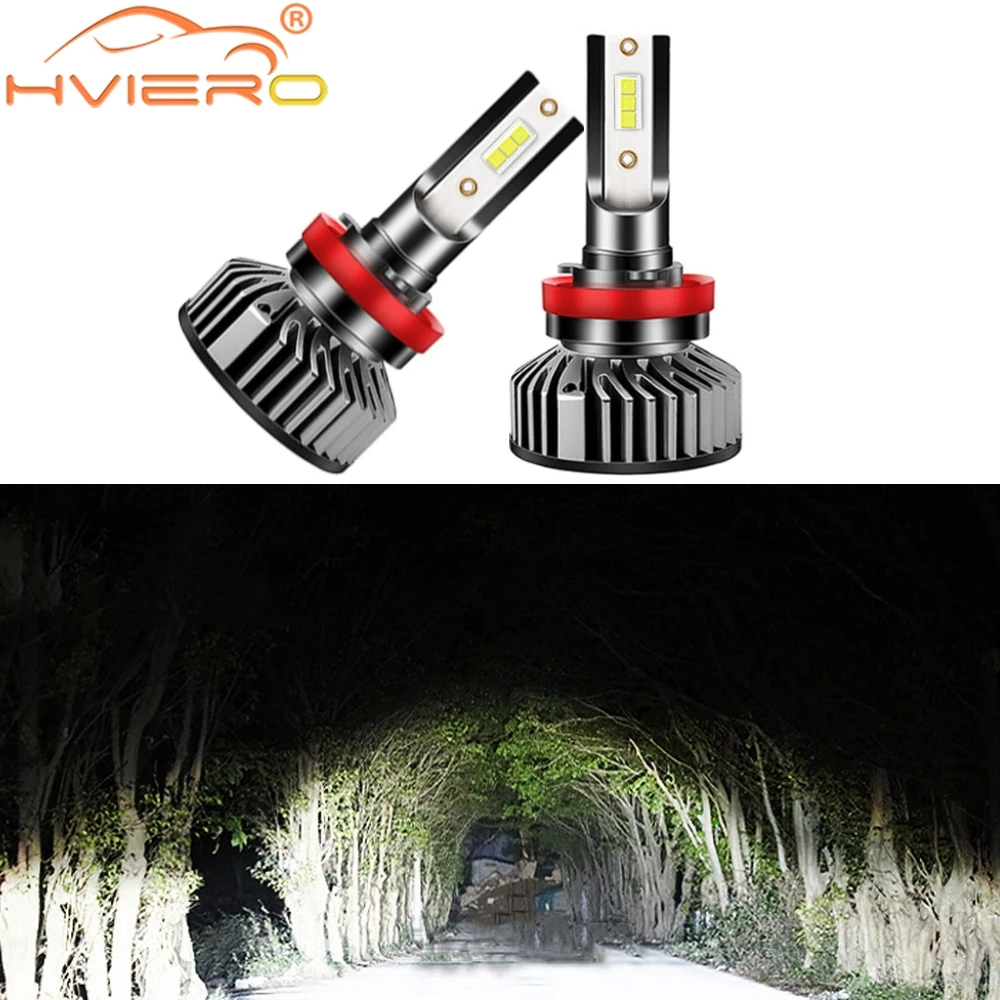 

2PCS Auto Lighting Headlamp Fog Light Waterproof COB CSP Chip Super Bright Car Headlight DRL LED 9005 9006 H1 H4 H7 H8 6500K 12V