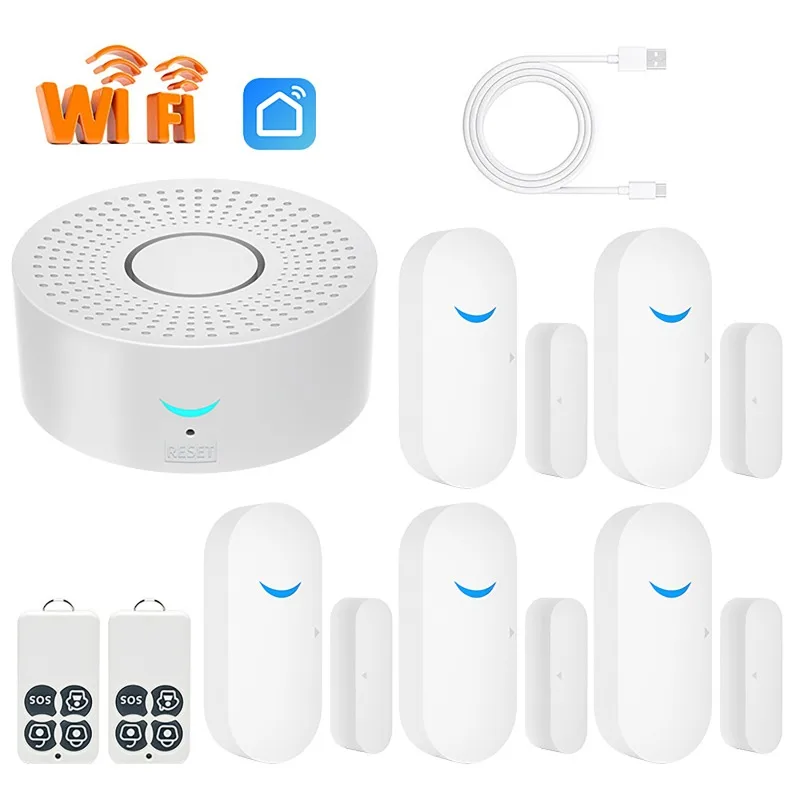 Tuya Wifi Smart Home Alarm System 433mhz Burglar Security Alarm Siren Smart Life App Control Wireless Home Alarm Kits