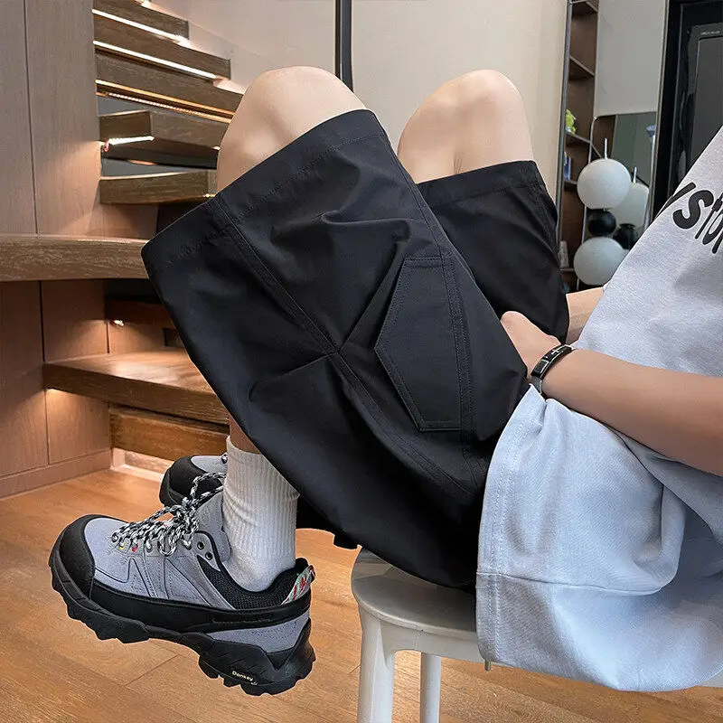 

Qui Dry Casual Men's orts Summer Outdoor Wear Breathable Loose Straight Leg Mid-Pants Workwear Five-Quarter Pants