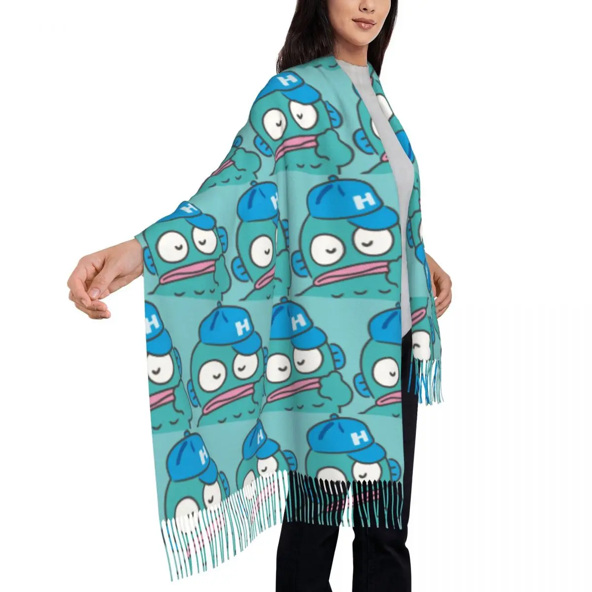 

Женский шарф с кисточками из мультфильма Ханъдон, длинная зимняя теплая шаль и накидка, подарки, шарфы из пашмины
