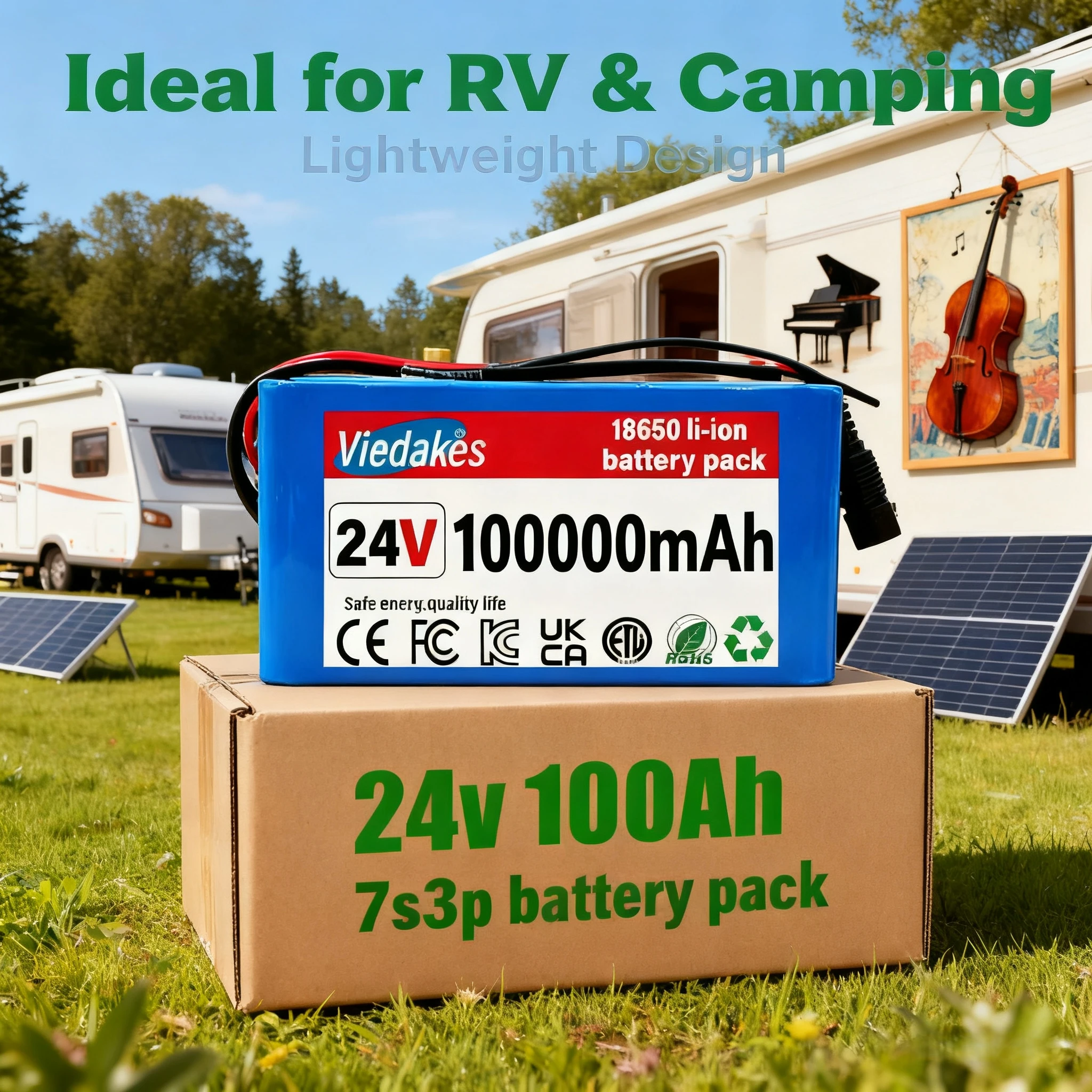 

️24V Rechargeable 18650 Lithium-ion Battery Pack with BMS, 7S3P 24V 100Ah battery Suitable for 24V-29.4V motors+free Charger