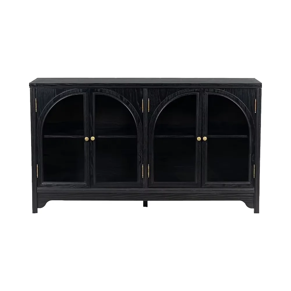 

Большой буфет с местом для хранения вещей, современный сервант для фермерского дома с 4 дверцами, кухонный шкаф для хранения из цельного дерева и стол-буфет