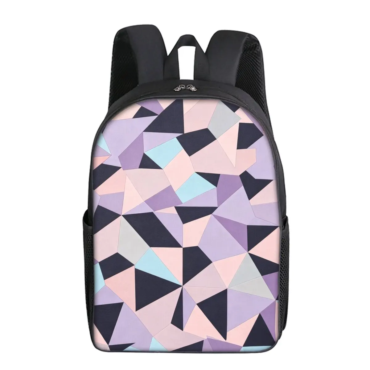 Geometric Triangle Print Single Layer Backpack Simple Style for Boys/Girls Children Best Gifts 2D Flat Cartoon School Bags