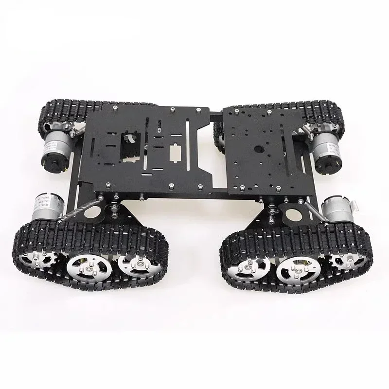 TS-400 4-wheel drive remote-controlled metal tank chassis tracked vehicle shock absorption suspension tracking obstacle