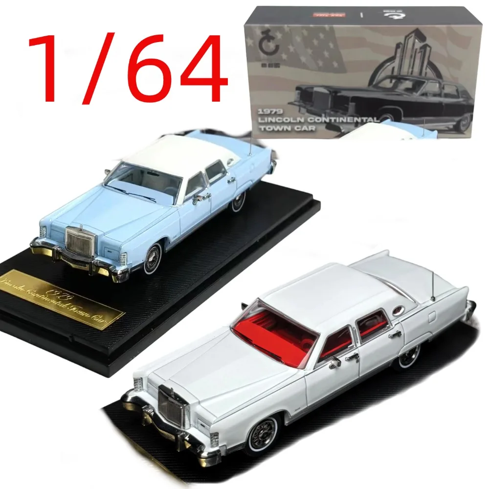 Turning Crush Diecast 1/64 scale Lincoln Continental town Vintage car model Alloy Lincoln Continental car model Collect Display