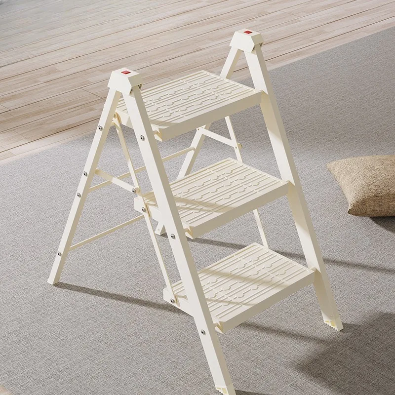 Tangga rumah tangga multifungsi lipat, tulang ikan tebal, anti selip, ukuran kecil untuk anak-anak