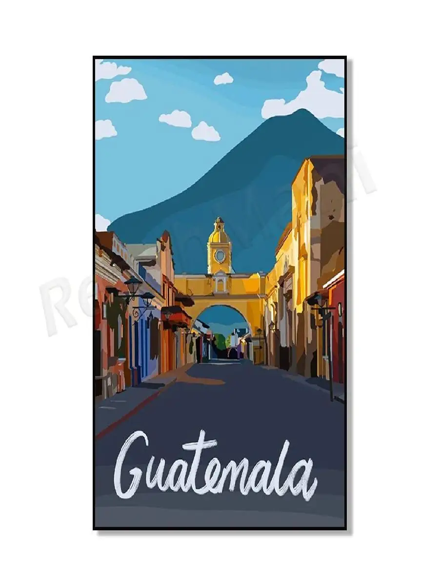 Vintage Travel Poster Set  Guatemala Guernsey Oxford Maui Jordan Austria Ireland Malta Jaipur  Wall Art Decor