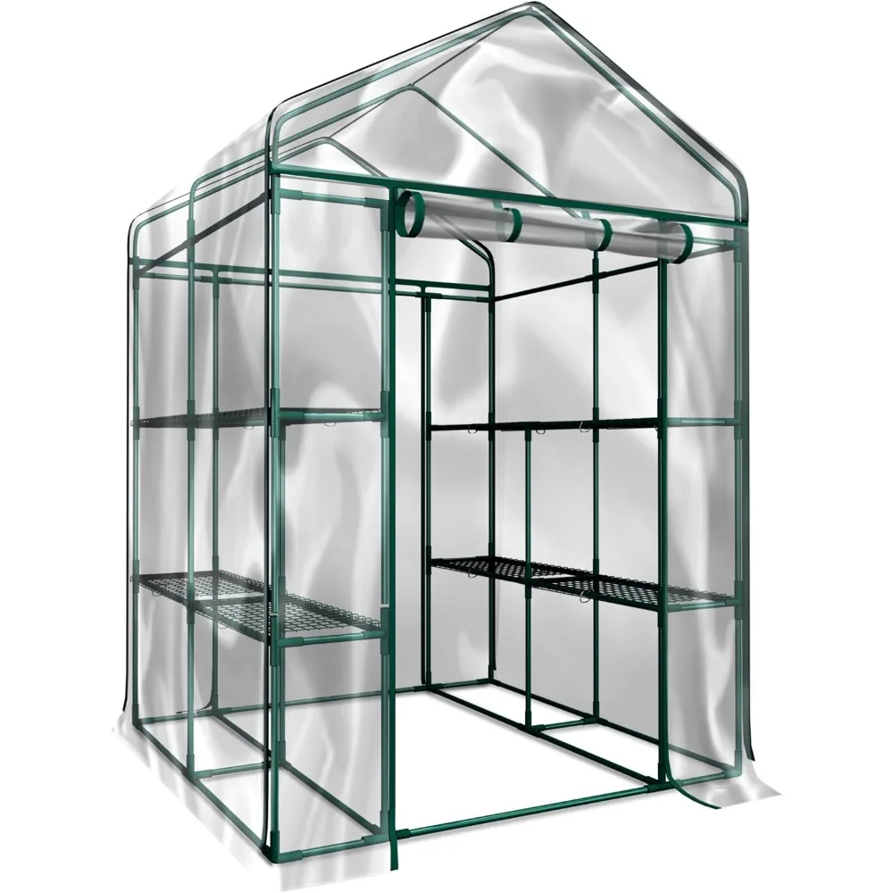 Walk-In Greenhouse - Portable Green House with 8 Sturdy Shelves for Indoor or Outdoor Use, Greenhouse