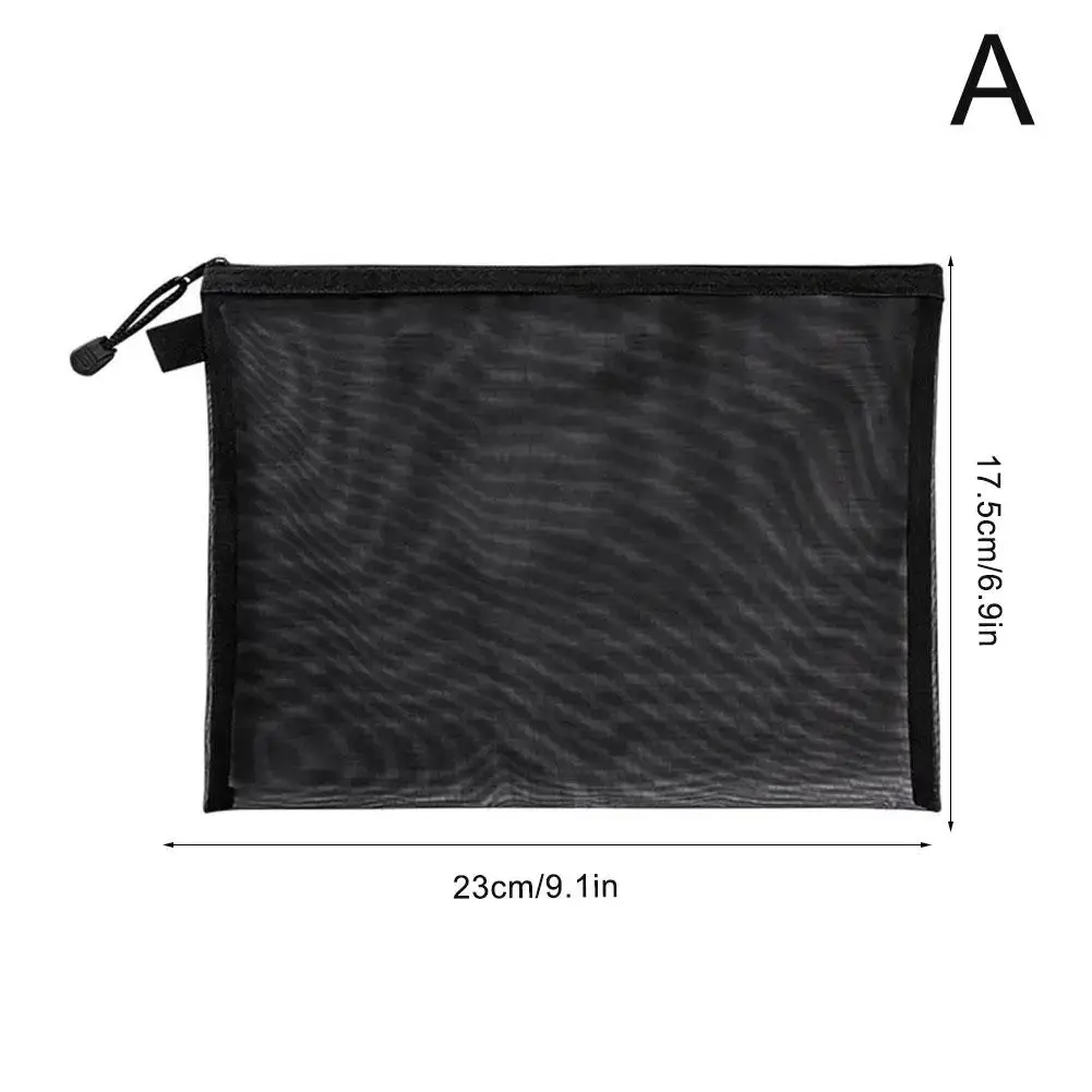 1/3pcs Black Mesh Makeup Bag Women Toiletry Travel Portable Makeup Organizer Zipper Bag Small Large Case Cosmetic Storage Pouch