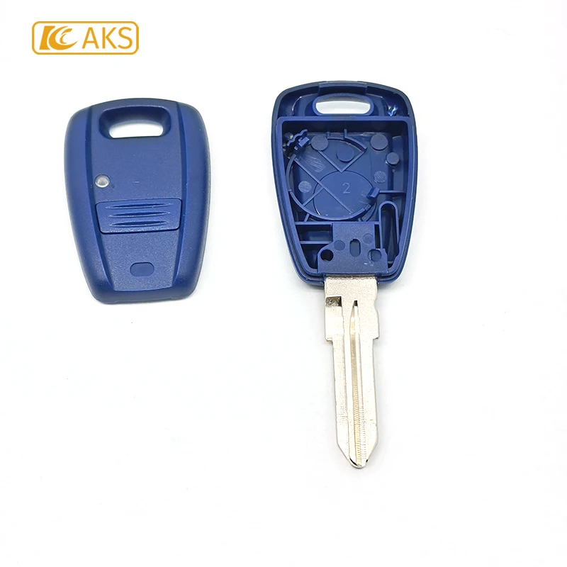 AutokeySupply AKFTS209 SIP22/G15 1 Button Blue Remote Car Key Cover Transponder Shell For Fiat