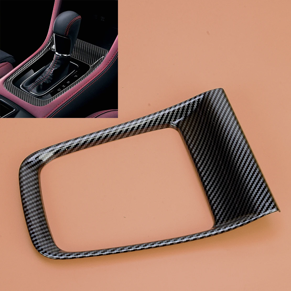 

Car Interior Console Gear Shift Box Panel Cover Trim Black Carbon Fiber Style ABS Fit for Subaru WRX WRX STI AT 2015-2020