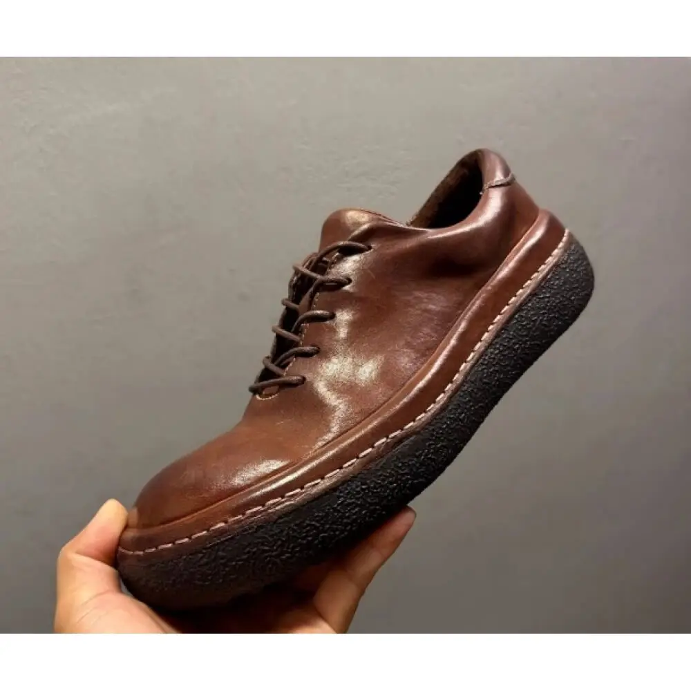

Handcrafted Brown Leather Classic Derby Shoes – Superior Craftsmanship, Timeless Appeal