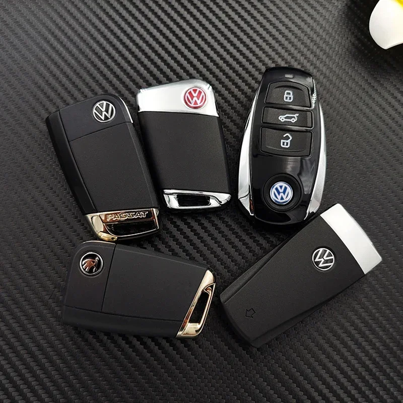 5/10 قطعة 14 مللي متر الألومنيوم سيارة معدنية التصميم مفتاح بعيد ملصقات ل Volkswagen GTI R-Line R بولو جولف باسات شيروكو جيتا تيجوان