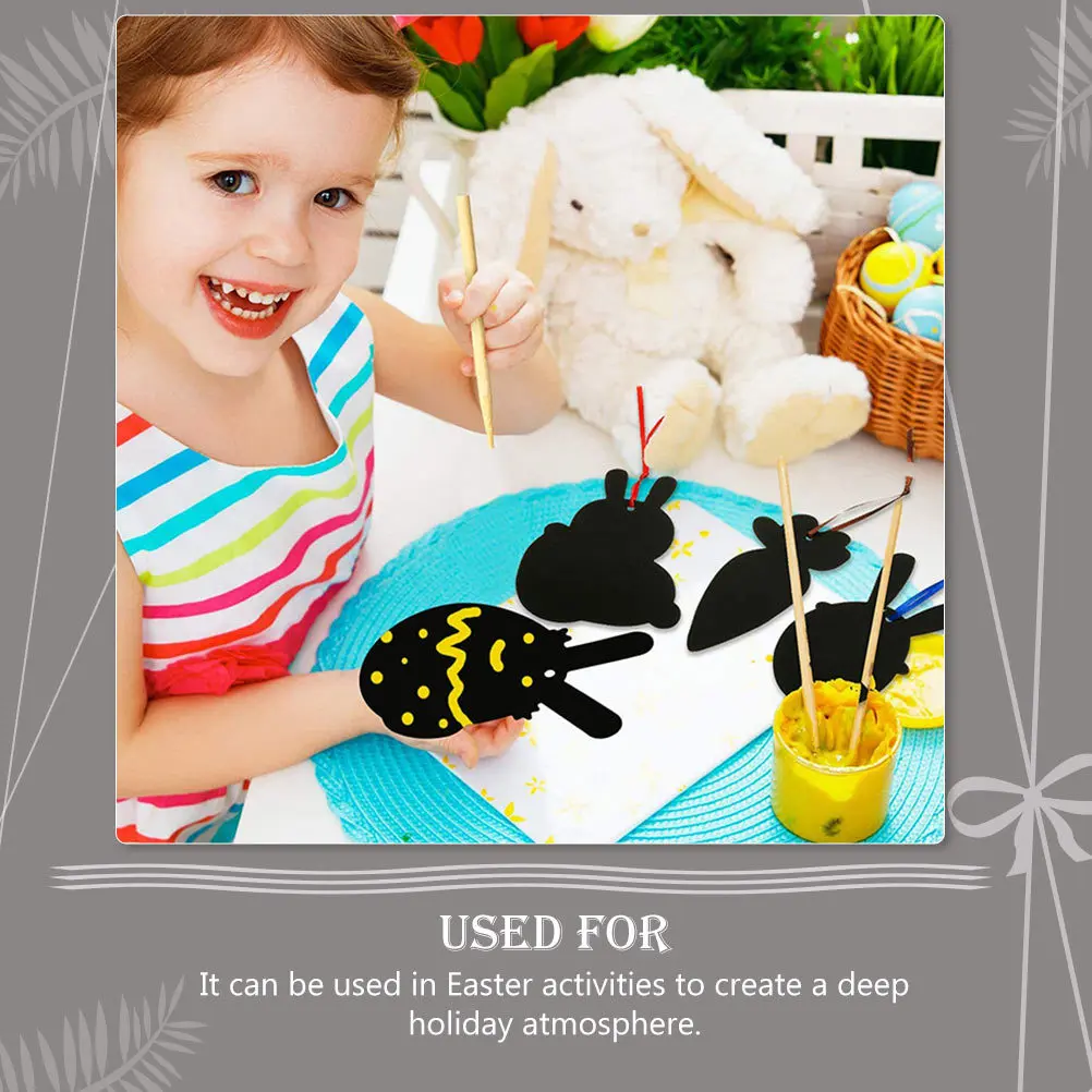 

1Set Kids Scratch Paper Easter Castle Pattern Rainbow Scratch Craft Art Paper DIY Set Children Party Supplies Fun Gift