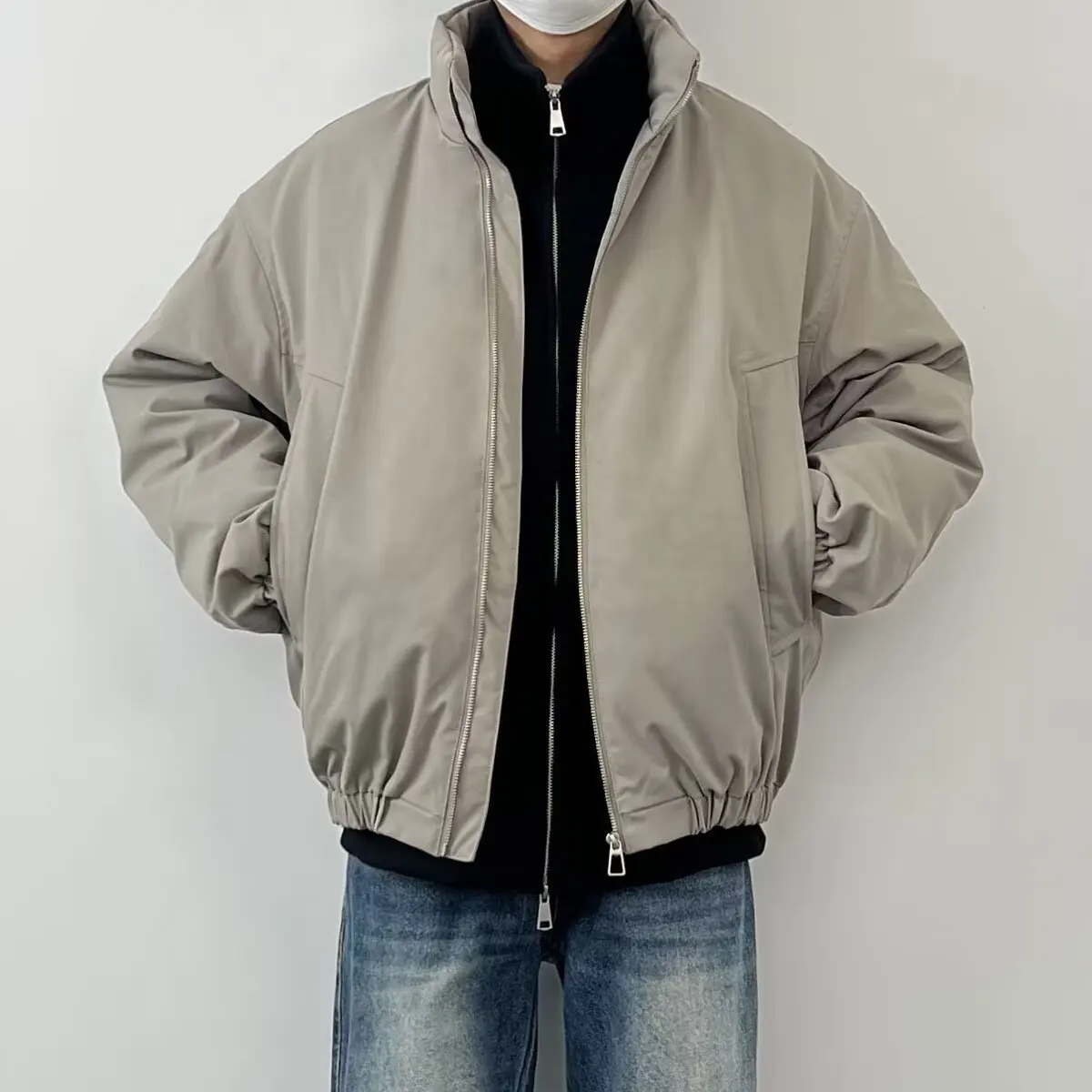 

Couples Cotton Jaet Loose Fit Stand Collar Bread Sle Coat Men's Women's Faion Urban Wear Polyester Fiber Regular Thin