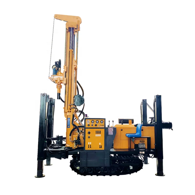 High Efficiency 100m 200m Deep Hydraulic Water Well Hard Rock Drill Rigs for Sale  Track-type Hydraulic Water Well Drilling Rig