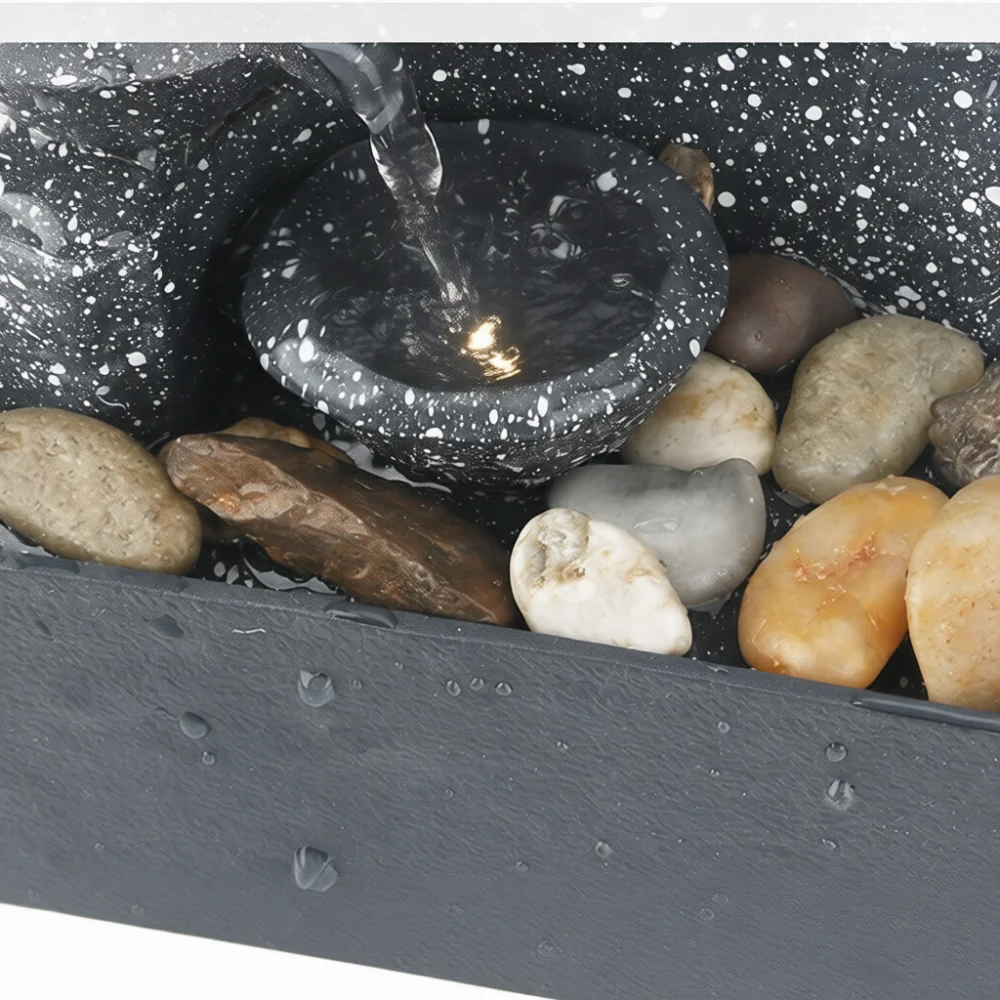 Decorative Tabletop Fountain Indoor Waterfall Ornament Zen Water Feature For Office Desk Relaxation Home Decor Sculpture
